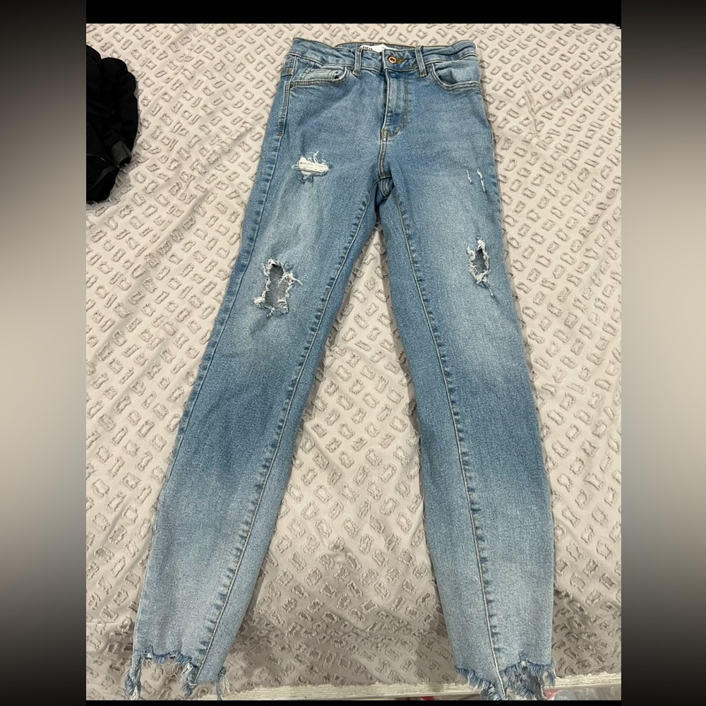 Blue skinny, high waisted Zara jeans